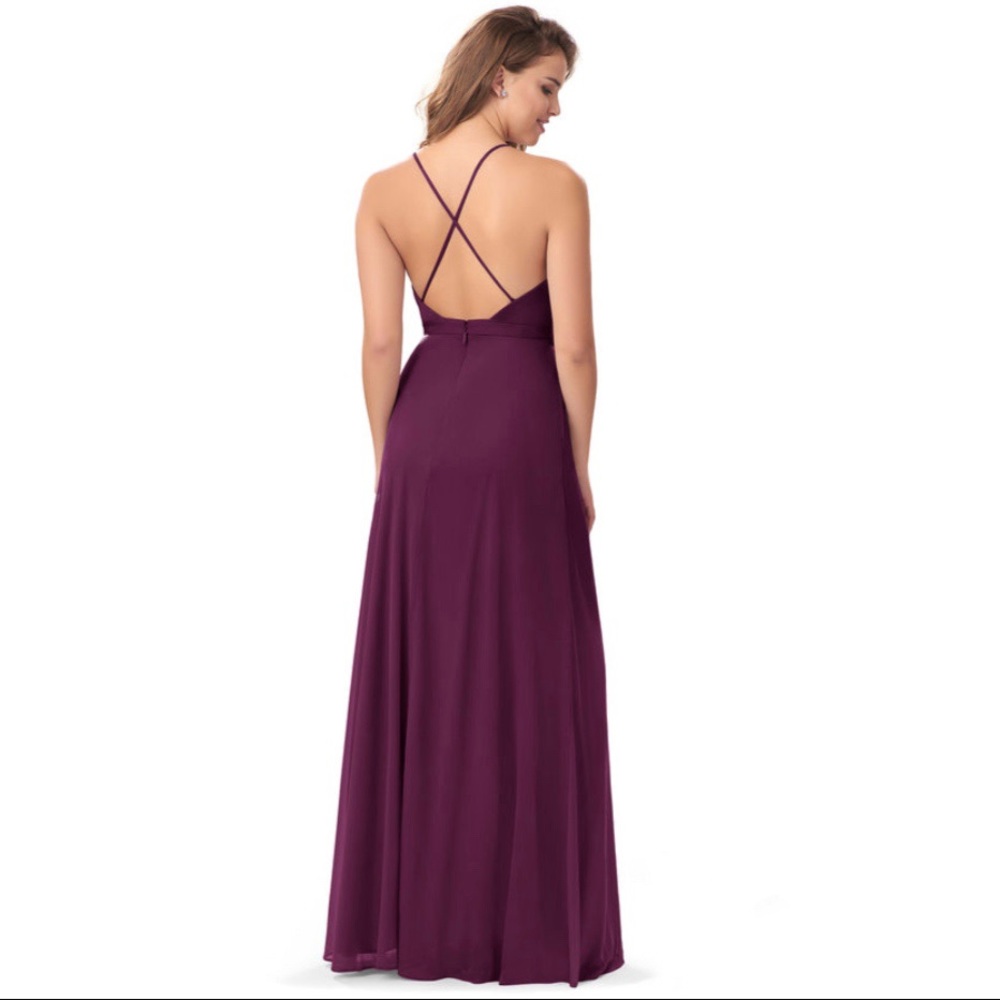 Azazie Luxy Bridesmaid Dress in Raspberry - Picture 2 of 11